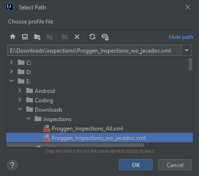 Zuletzt das gewünschte Profil angeben